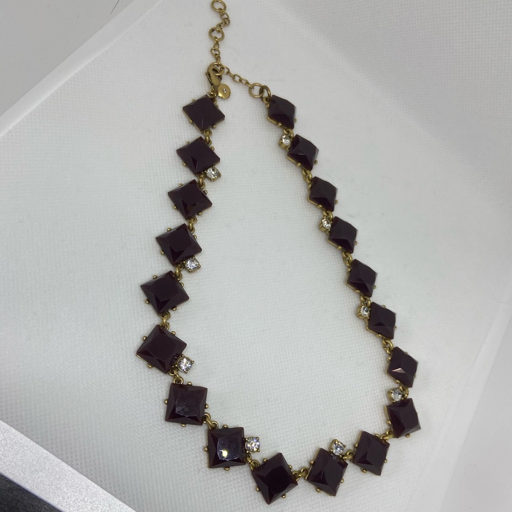 J. Crew gold tone brown stone necklace